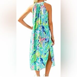 LILLY PULITZER SILK MIDI BAILEY DRESS